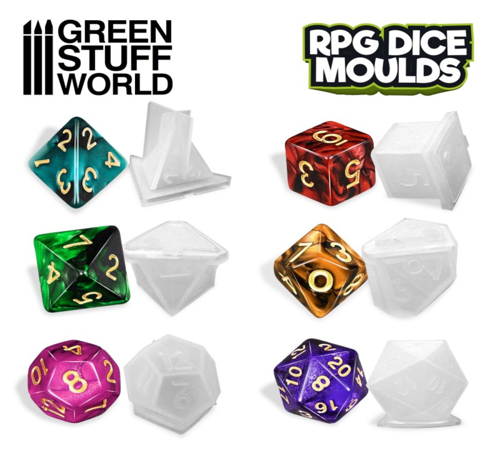 7 Styles DND Dice Mold Set-silicone Dice Mold-resin Dice Mould-polyhedral  Dice Mold-crystal Resin Dice Molds-trpg Dice Mold Resin 