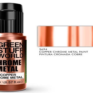 Chrome Paint - COPPER 17ml - brush and airbrush metallic paint mirror effect paint, chrome color, mirror copper