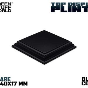 May include: Black square display plinth, 40x40x17 mm, made by Green Stuff World.  TOP DISPLAY PLINTH.
