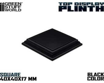 Square Wood display bases 4x4 cm - Black - base figures miniatures scenery exhibition mdf wood