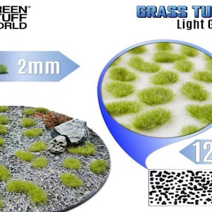 Static Grass Tufts 2 mm - Light Green - Scenery Miniature diorama Basing Landscape