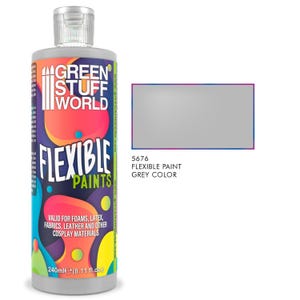 Flexibel färg 240ml - Grå - färger Krigsspel miniatyrer Airbrush Brush Cosplay plast EVA skum