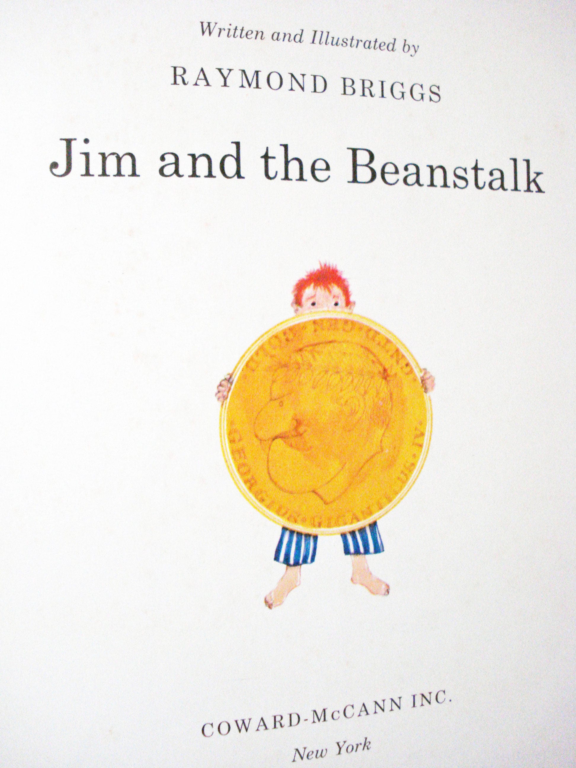 Jim And The Beanstalk By Raymond Briggs Book Vintage 1970 | Etsy