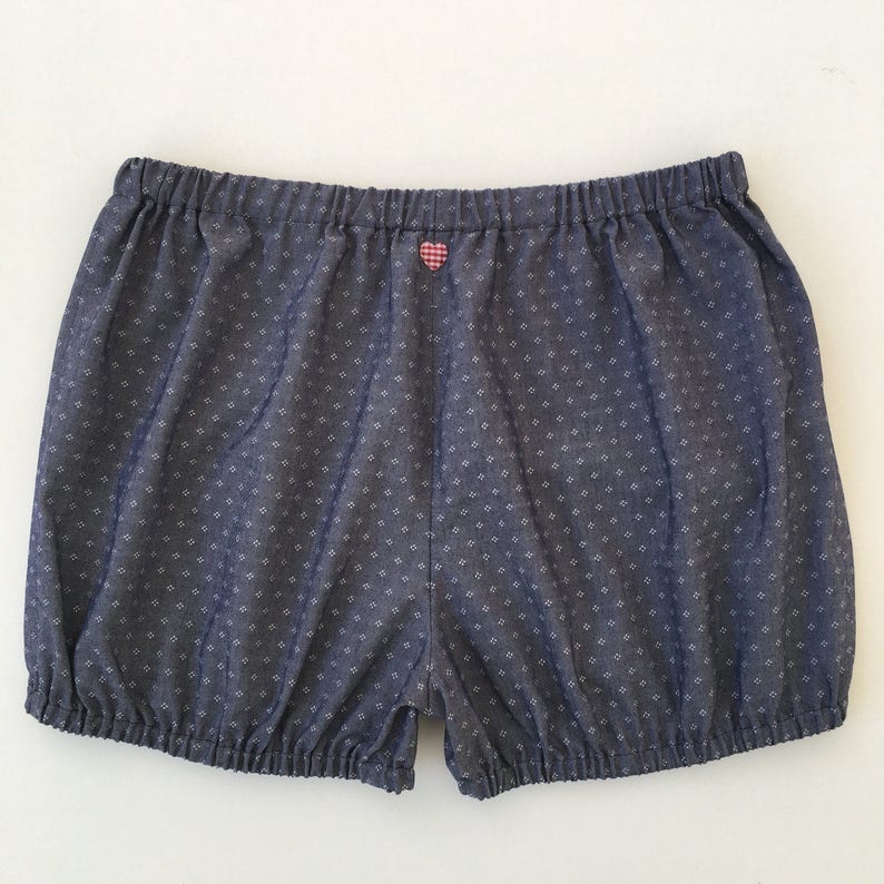 Greyish Blue with small white motives-Yogabloomer-Bloomer-Beach-Shorts Yogashorts Iyengar Yoga