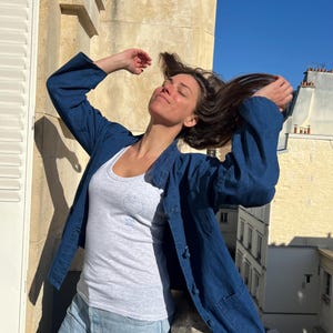 ヌーボー!! T シャツ/Debardeur- gris clair- coton bio-vegan-justewear-j'aime être à l'envers-choisissez votre couleur