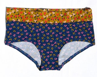 Organic cotton ladies panties - no-rubber boxers - double folded stretch fabric in waist - regular waist heigh - Sunrise