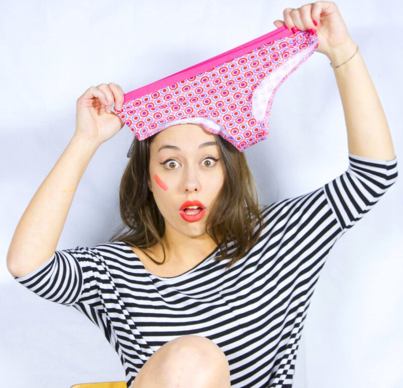 Organic cotton ladies panty made from GOTS certified organic cotton Candy Polka Dot