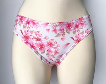 Cherry Blossom Bikini Briefs – Organic Cotton, Comfortable Fit