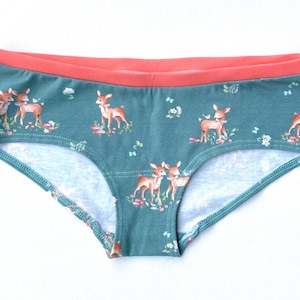 Organic cotton ladies panties - boxer panties for ladies - color: Deers