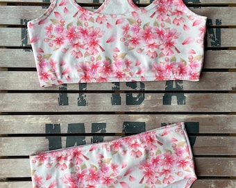 Organic Cotton Lingerie Set – Floral Print, Handmade Underwear