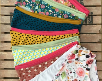 Saver Pack - 9 women briefs of your choice - Organic cotton panties - Please choose the colors and prints