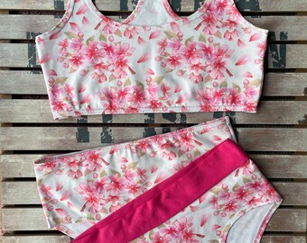 Organic Cotton Lingerie Set – Floral Print Underwear