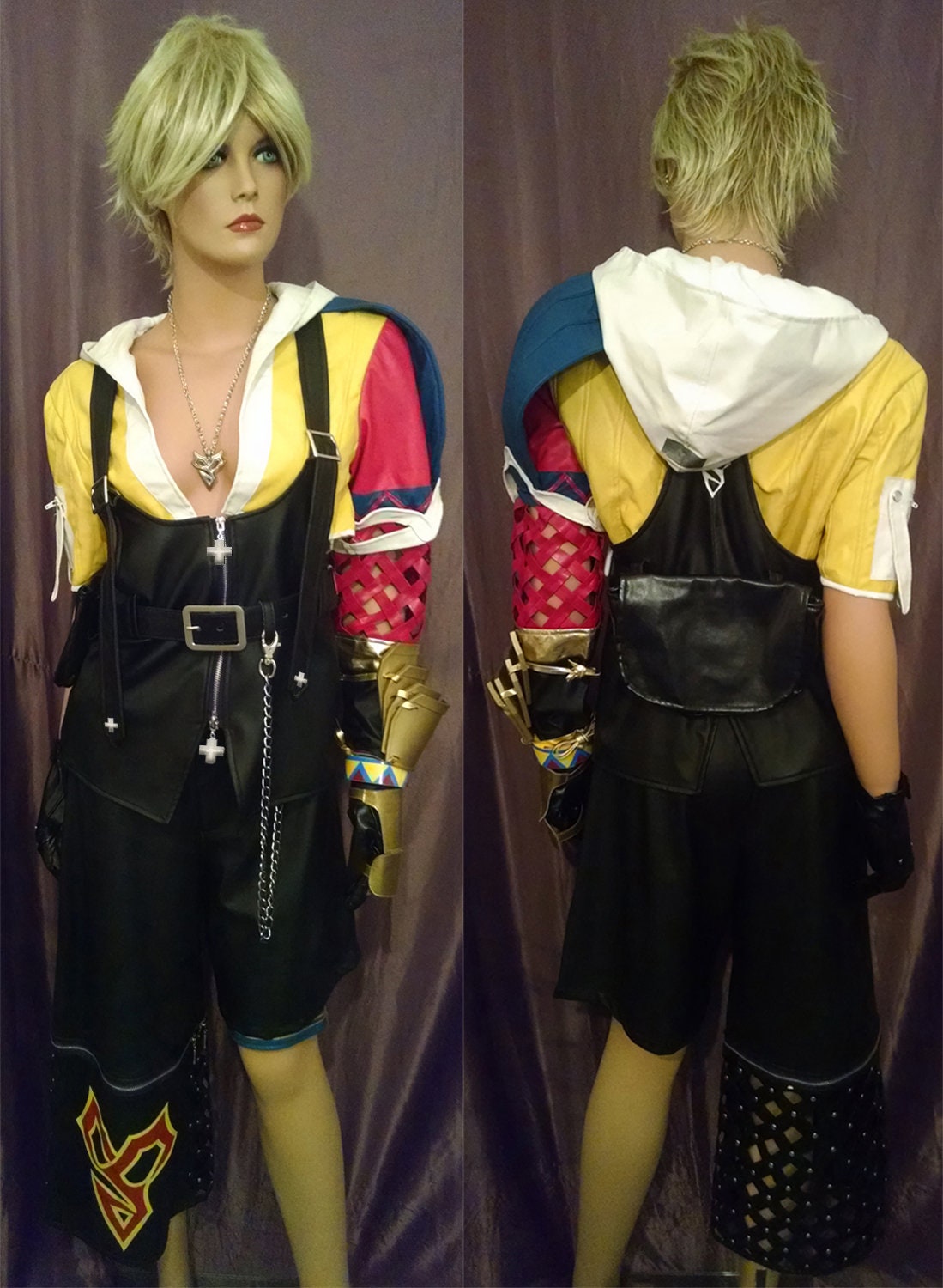 Anime Final Fantasy X FF10 Tidus Cosplay Costume Vest Pants Full