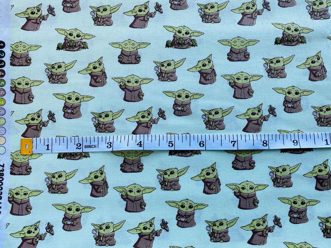 100 Cotton Mask Quilting the Mandalorian Green Fabric NEW Etsy