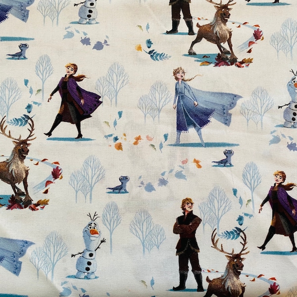 100% cotton Mask Quilting fabric Disney Frozen 2 Elsa Anna Olaf Kristof Bruni sold by the yard, 1/2 yard and FQ fat quarter *SHIPS QUICK*