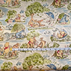 100% cotton quilting fabric Winnie the Pooh toile calico Tigger Piglet Eeyore sold by the yard, 1/2 yard & FQ fat quarter *SHIPS QUICK*