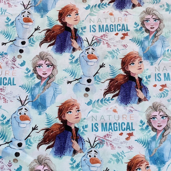 100% cotton Mask Disney fabric Frozen 2  Nature is Magical Elsa Anna Olaf sold by the yard, 1/2 yard and FQ fat quarter *SHIPS QUICK*