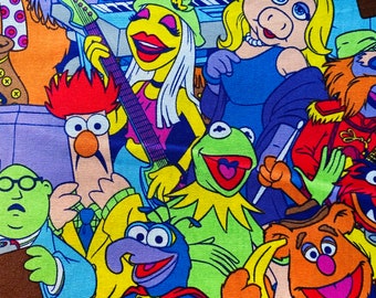 100% Cotton Mask Quilting Fabric Muppets Babies Packed Miss Piggy Kermit Gonzo sold by the yard, 1/2 yard and Fat quarter **Ships Quick**