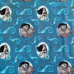 100% Cotton NEW Disney Moana & Maui Quilting Fabric sold by the yard, 1/2 yard and Fat quarter *Ships Quick*