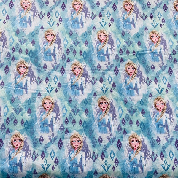 100% cotton Quilt Quilting fabric Disney Frozen Face your Fears Elsa Crystals HTF OOP sold by the yard, 1/2 yard & FQ *ShiPs QuICk*