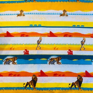 100% Cotton Mask Quilting Fabric Disney Lion King Prideland Simba Nila Mufasa Pumbaa sold by yard, 1/2 yard & FQ fat quarter *Ships Quick*