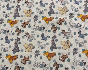 Disney Dogs 100% Cotton Fabric, Quilting Material