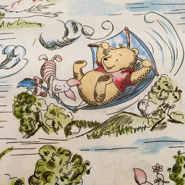 100% cotton quilting fabric Winnie the Pooh toile calico Tigger Piglet Eeyore sold by the yard, 1/2 yard & FQ fat quarter *SHIPS QUICK*