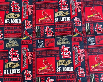 100 % Baumwoll-Quiltstoff Traditions MLB St. Louis Cardinals Block Weiß Rot Marine verkaufte Massenware, 1/2 Yard, & FQ Baseball *Schneller Versand*