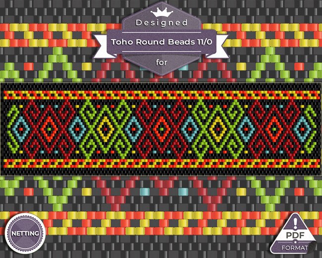 Netting Pattern Boho Chic Netting Pattern Huichol Pattern | Etsy