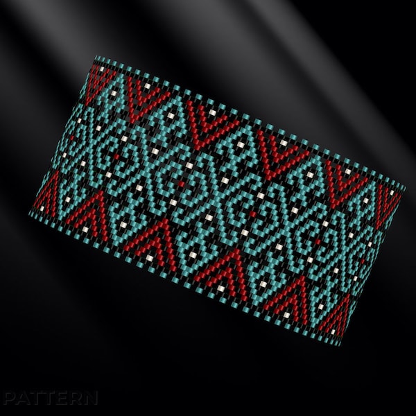 Netting pattern, Ethnic huichol bracelet pattern