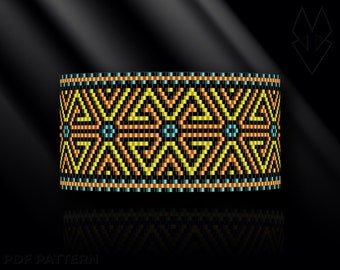 peyote bracelet pattern, peyote pattern, peyote stitch, Miyuki Delica pattern, pdf pattern, beading bracelet tutorial - Holiday Time