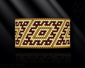 peyote bracelet pattern, odd count peyote pattern, peyote stitch, Toho Round pattern, pdf pattern, beading bracelet tutorial - Magic Rhombus