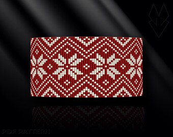 loom bracelet pattern, loom bracelet, loom stitch, Toho Round pattern, pdf pattern, beading bracelet, beading tutorial - Nordic