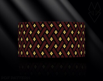 peyote bracelet pattern, odd count peyote pattern, peyote stitch, Toho Round pattern, pdf pattern, beading bracelet tutorial - Grid