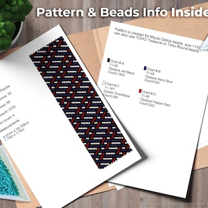 peyote bracelet pattern, peyote pattern, peyote stitch, Miyuki Delica pattern, pdf pattern, beading bracelet tutorial Fish image 7