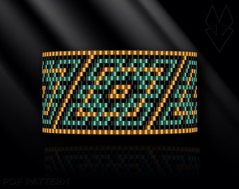 peyote bracelet pattern, peyote pattern, peyote stitch, Miyuki Delica pattern, pdf pattern, beading bracelet tutorial - Magic Rhombus