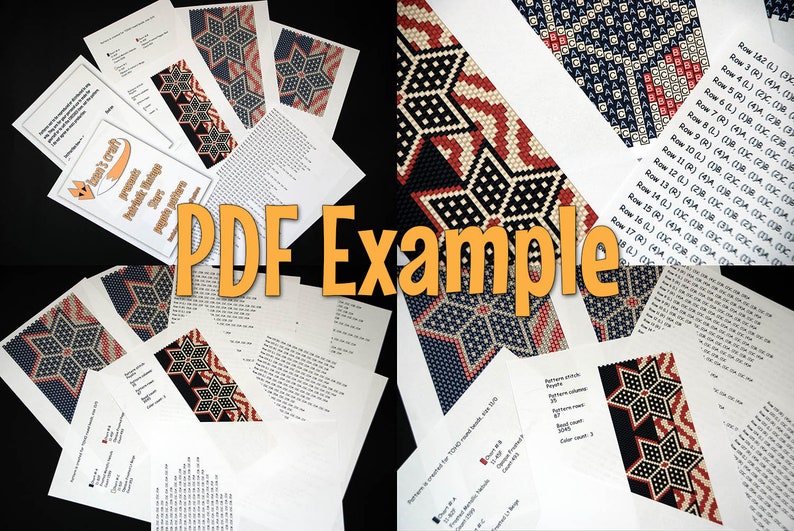 peyote bracelet pattern, peyote pattern, peyote stitch, Miyuki Delica pattern, pdf pattern, beading bracelet tutorial Fish image 4