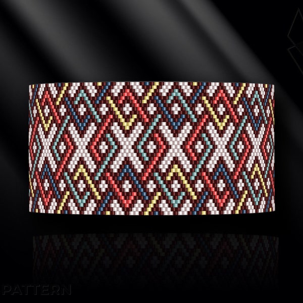 peyote bracelet pattern, odd count peyote pattern, peyote stitch, Toho Round pattern, pdf pattern, beading bracelet tutorial - Celtic knot