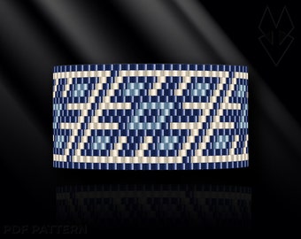 peyote bracelet pattern, peyote pattern, peyote stitch, Miyuki Delica pattern, pdf pattern, beading bracelet tutorial - Magic Rhombus