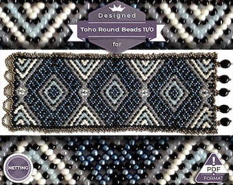 Netting pattern, Original huichol bracelet pattern