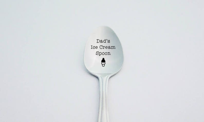 Fathers Day Gift Dad/'s Ice Cream Spoon Gift for Dad Ice Cream Lover Engraved Silverware Gift for Father Ice Cream Spoon