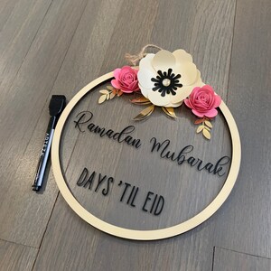 Ramadan advent calendar - Floral Acrylic Eid Countdown