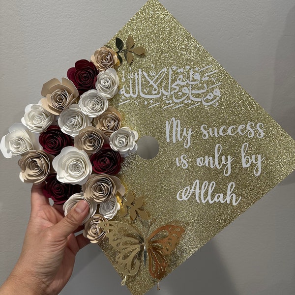 Islamic Graduation Cap | Graduation Cap Topper | Graduation | Cap | Paper Flowers | Graduation 2024 | Islamic Graduation Cap