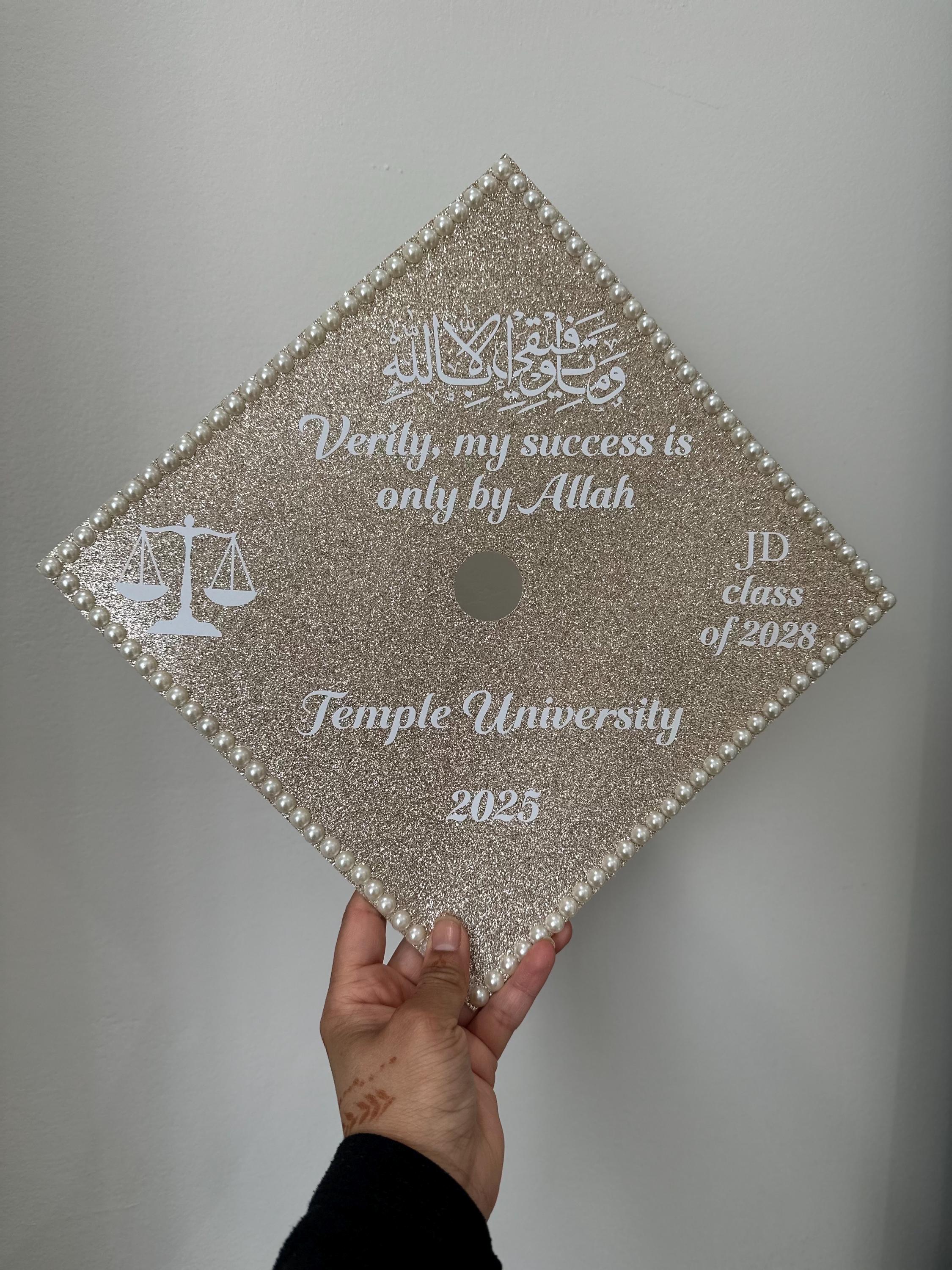 Graduation Cap Pear Custom Graduation Cap Topper: Pearl Border Design - Etsy
