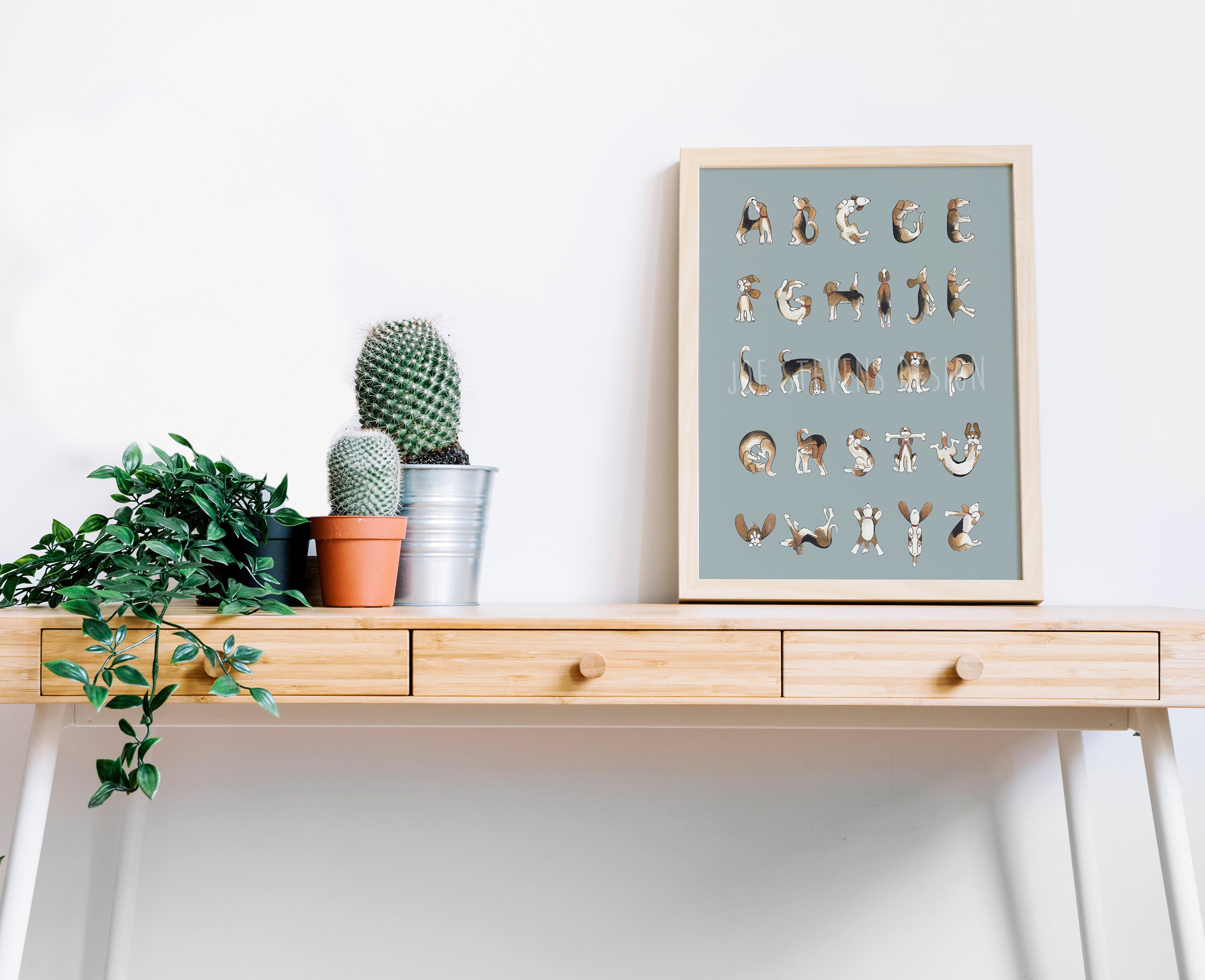 Beagle Alphabet Illustrated Dog Print A3 | Etsy