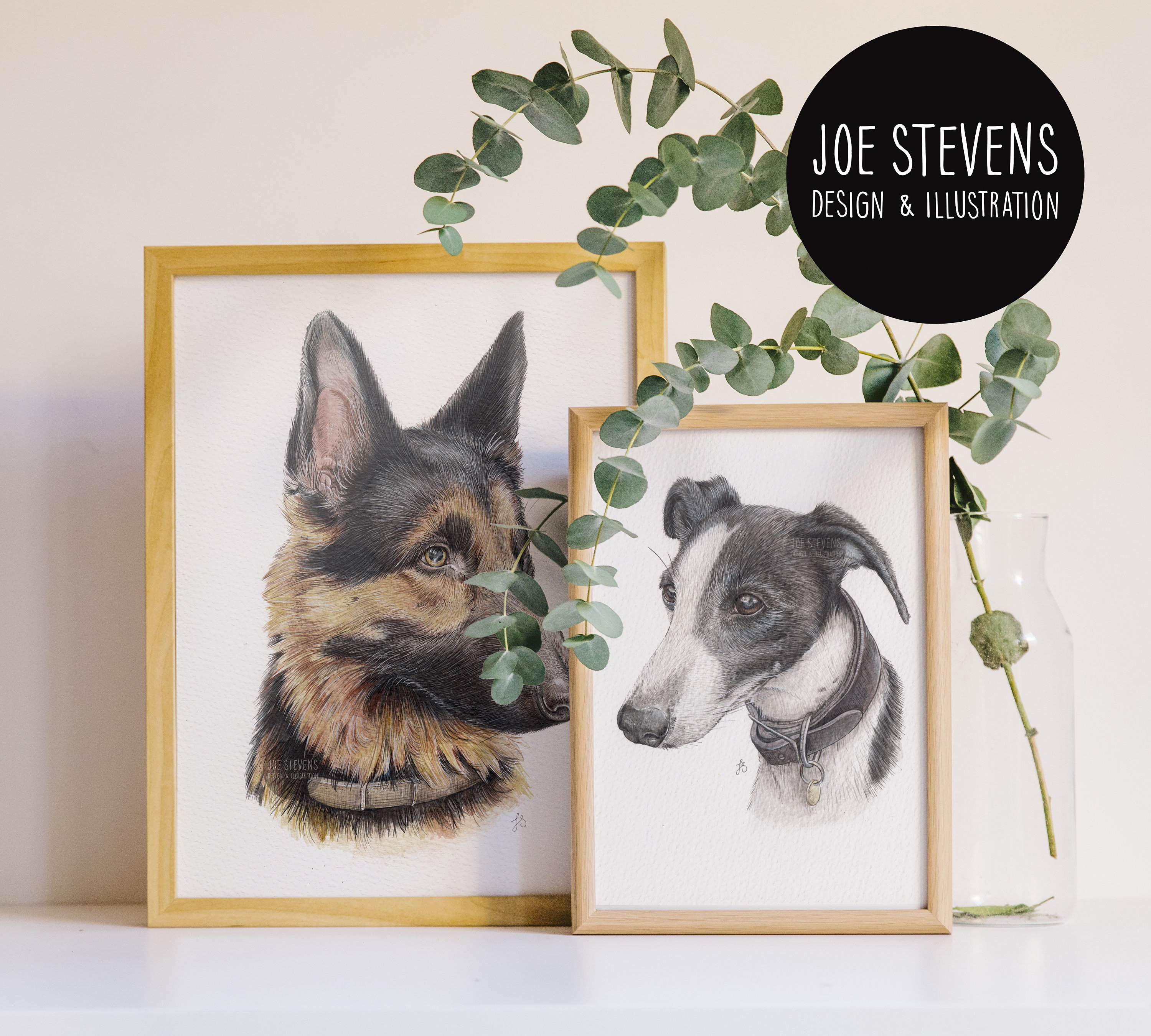 Custom Pet Portrait watercolour painting - Hand Drawn pets using Watercolour and Ink on watercolour paper / personalised portraits