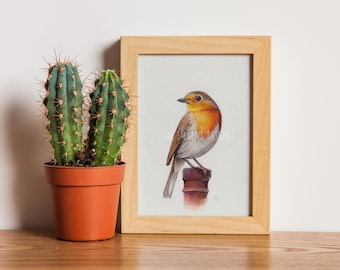 Robin Original Painting: A5 Watercolour & Ink Art