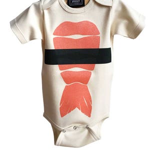 Shrimp Nigiri Infant Bodysuit, Shrimp Sushi Baby Snapsuit. Sushi costume, funny baby gift. Sushi lover gift, sushi bodysuit cute baby romper