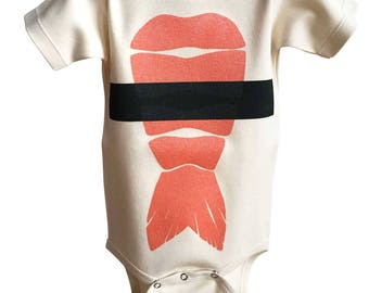 Shrimp Nigiri Infant Bodysuit, Shrimp Sushi Baby Snapsuit. Sushi costume, funny baby gift. Sushi lover gift, sushi bodysuit cute baby romper