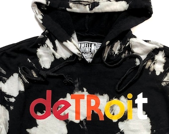 Detroit Hoodie. Black & White Tie Dye Hoodie, Detroit Rhythm Composer Unisex Hooded Sweatshirt. Detroit Techno Hoodie, Detroit Michigan Gift